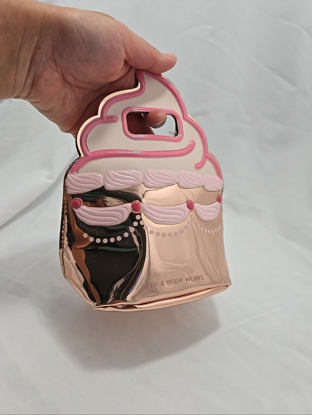 NWT Bath & Body Works Cupcake Mini Handbag Birthday Gift Bag Rosegold Pink